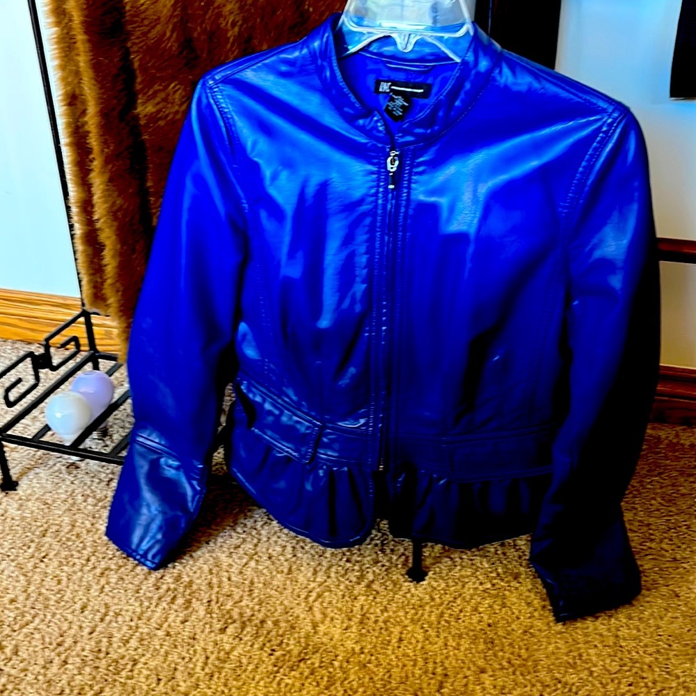 Women’s Royal Blue Leather Jacket - Size M